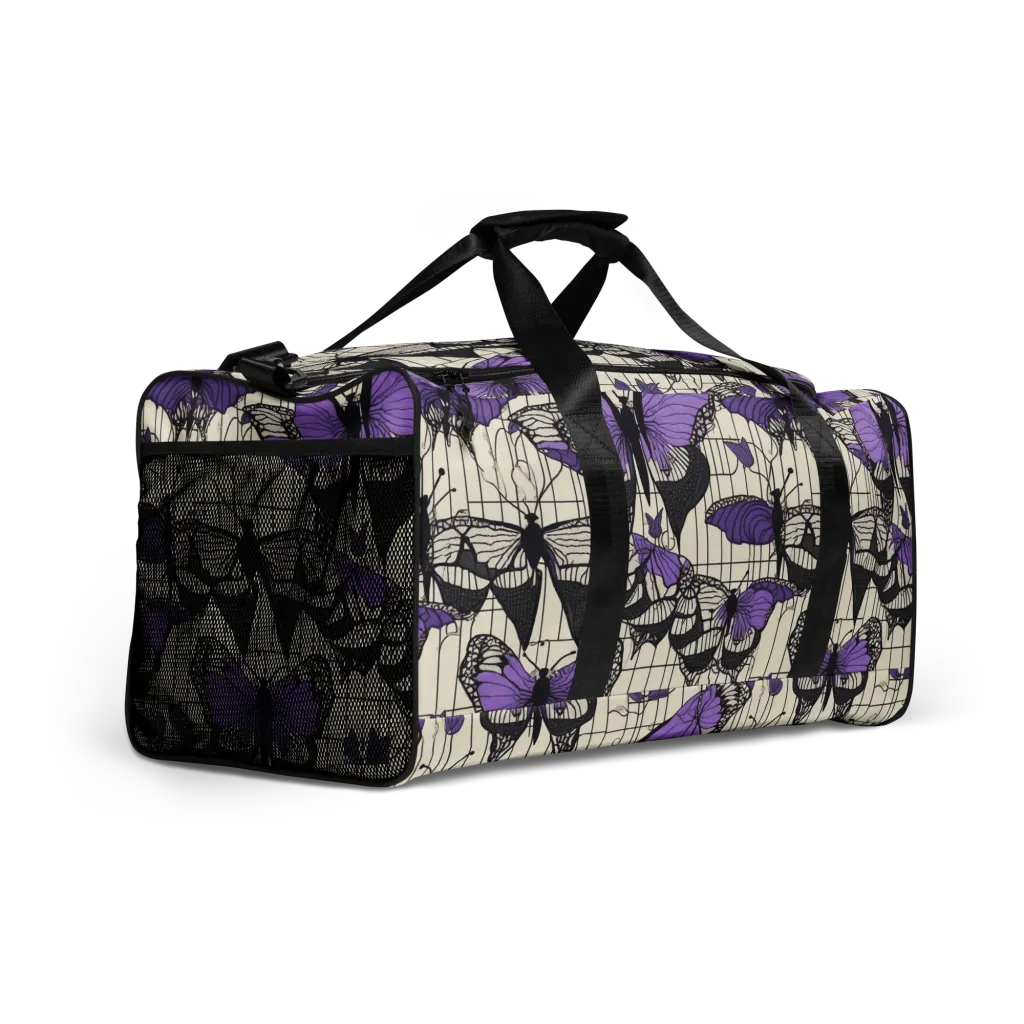 Violet Glasswing on Duffle Bag — Right Front
