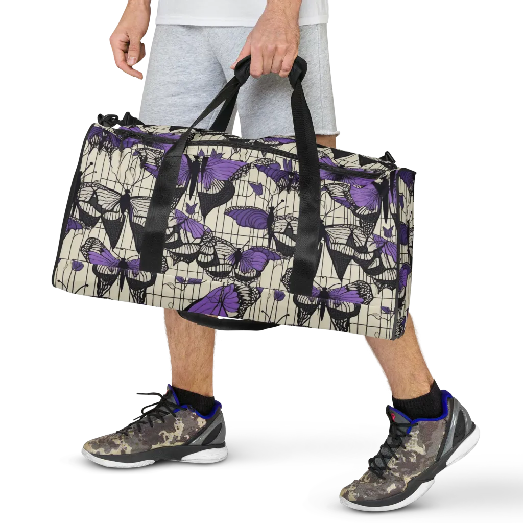 Violet Glasswing on Duffle Bag — Front