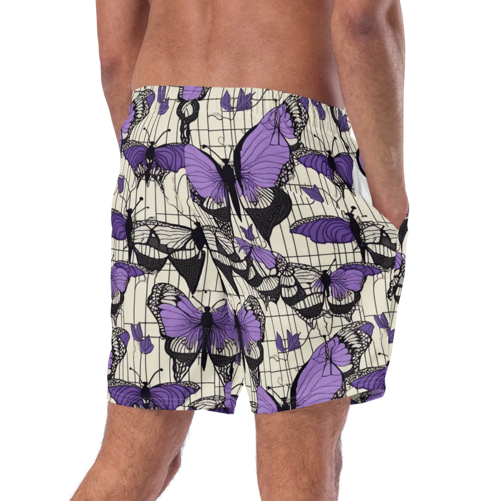 Violet Glasswing on Swim Trunks — Right Back