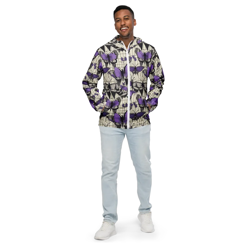 Violet Glasswing on Men's Windbreaker — Front