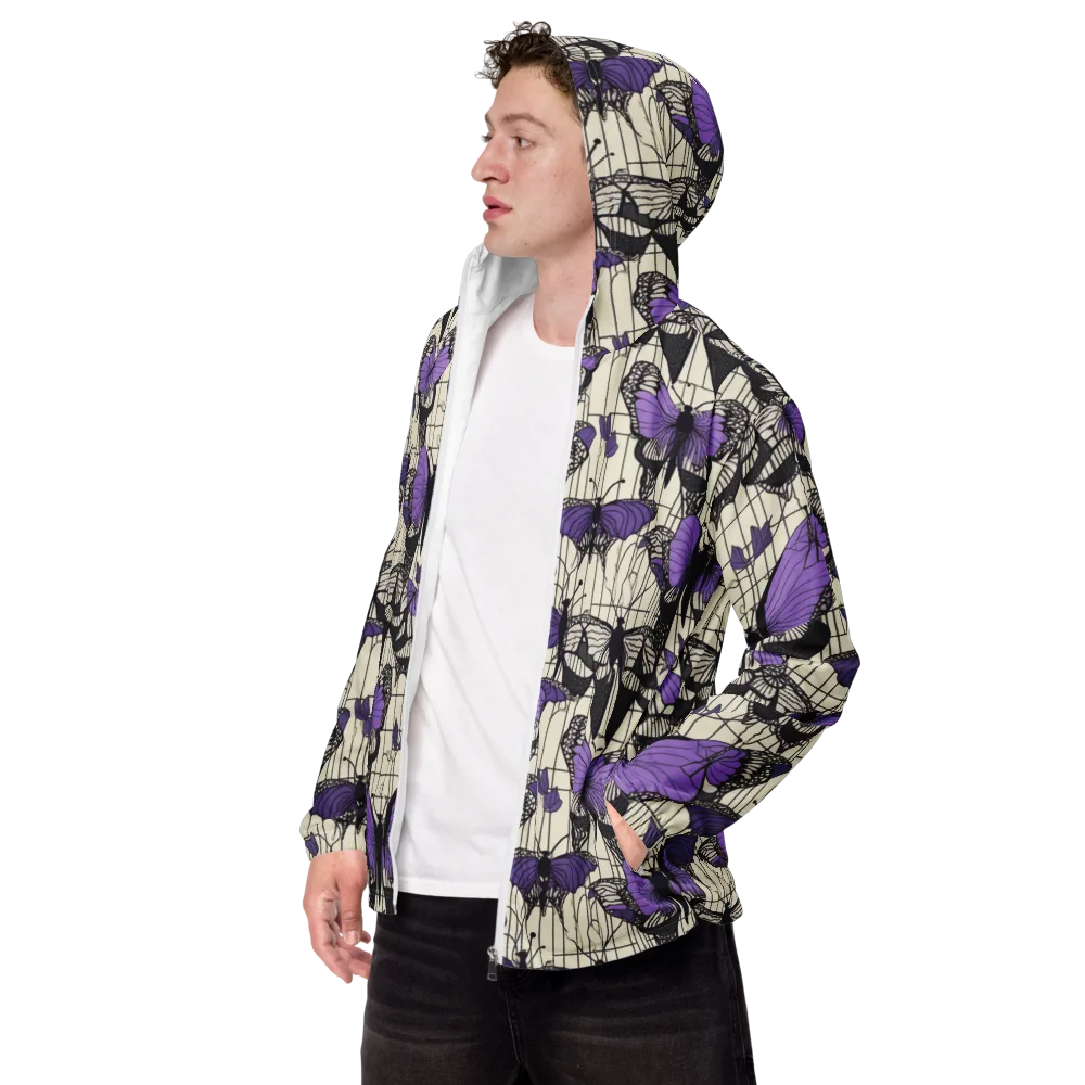 Violet Glasswing on Men's Windbreaker — Left Front
