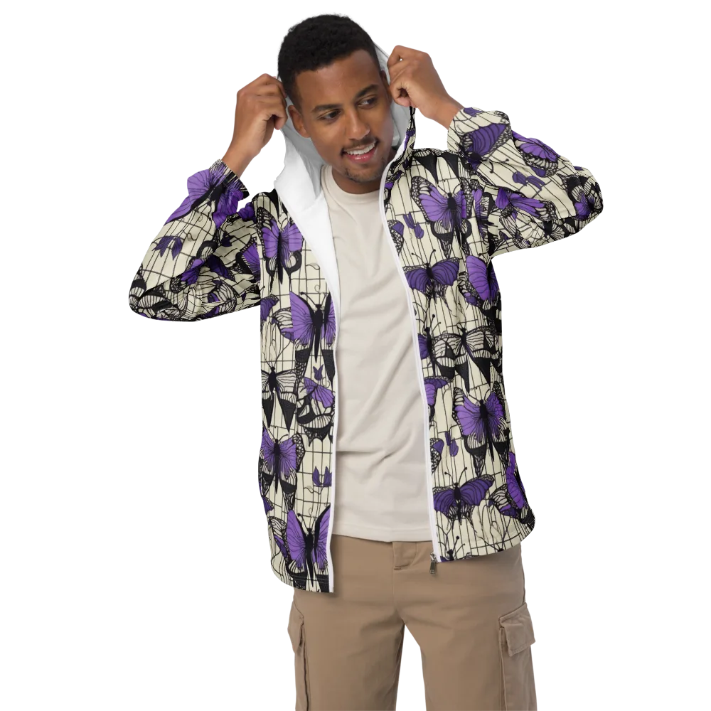 Violet Glasswing on Men's Windbreaker — Front