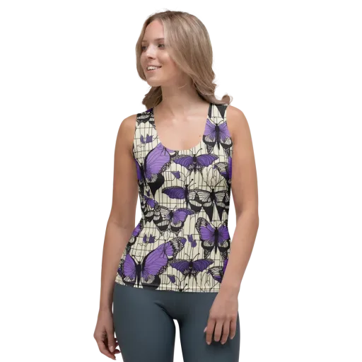 Violet Glasswing on a Women's Tank Top