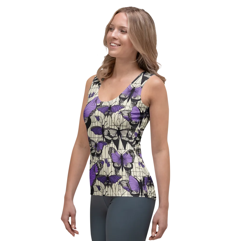 Violet Glasswing on Women's Tank Top — Left Front
