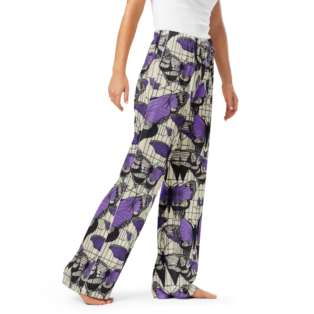 Violet Glasswing on Women's Pajama Pants — Right Front
