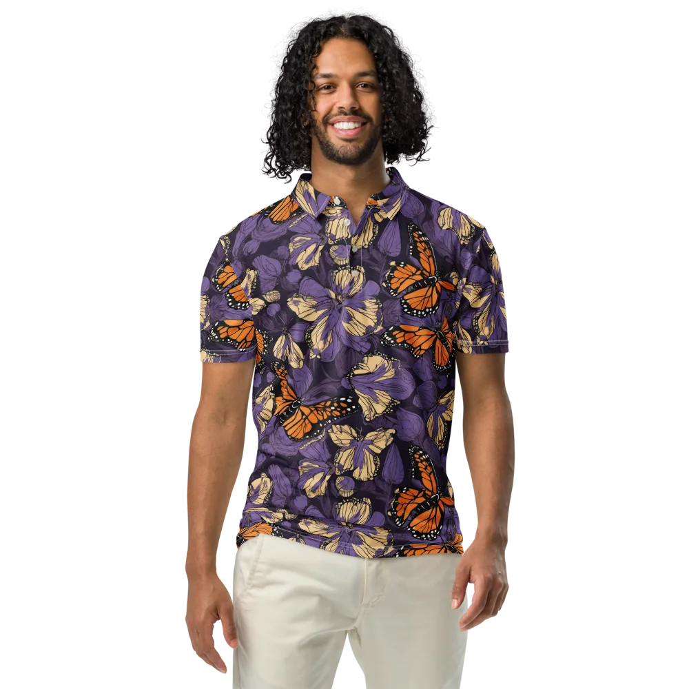 Midnight Monarchs on Men's Slim Fit Polo Shirt — Front