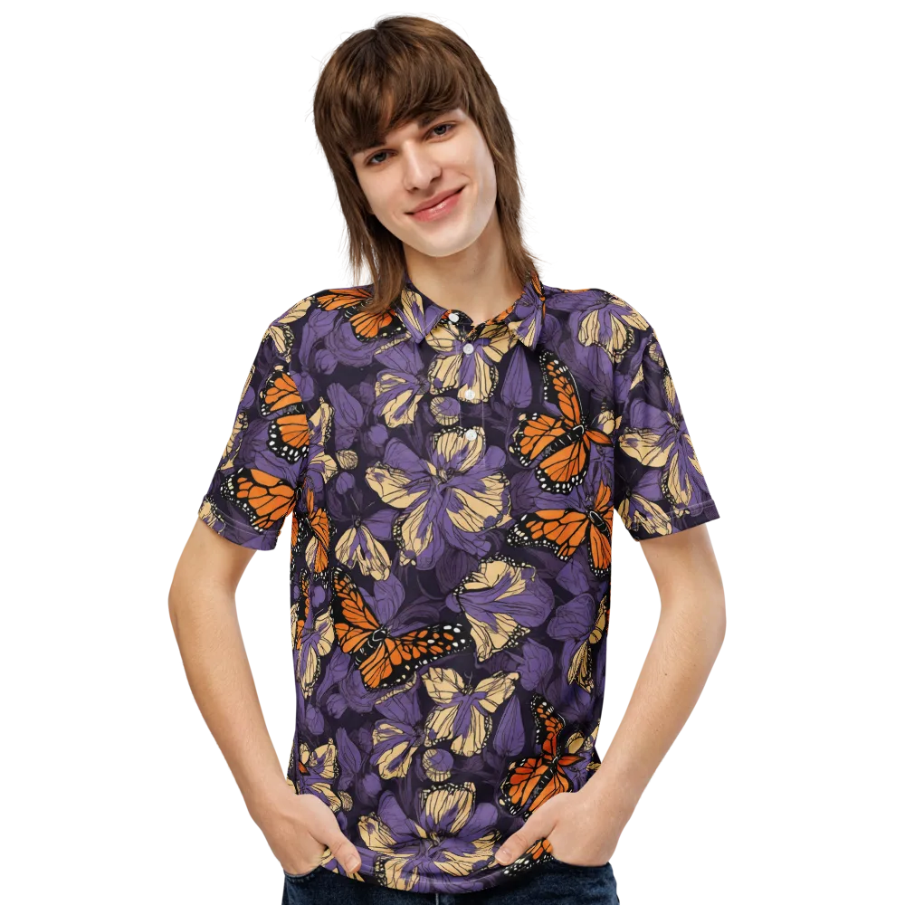Midnight Monarchs on Men's Slim Fit Polo Shirt — Front