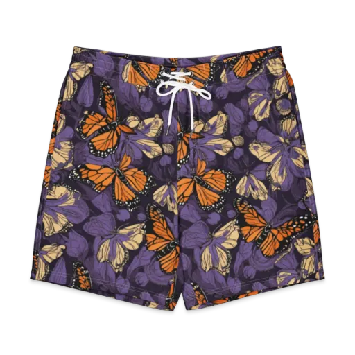Midnight Monarchs on a Men's Board Shorts