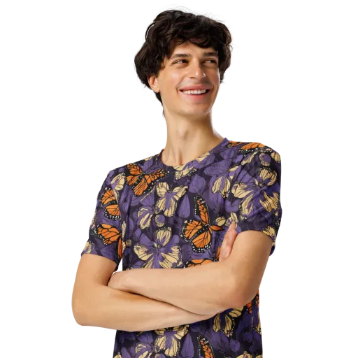Midnight Monarchs on a Men's Crew Neck T-Shirt