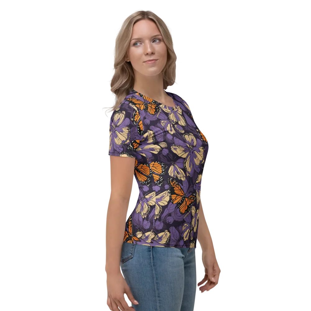 Midnight Monarchs on Women's Crew Neck T-Shirt — Right