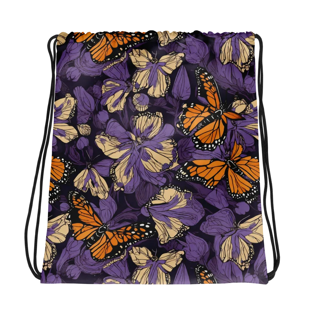 Midnight Monarchs on Drawstring Bag — Photo