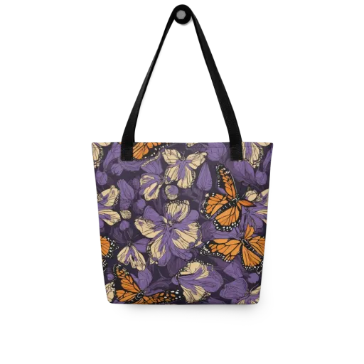 Midnight Monarchs on a Tote Bag