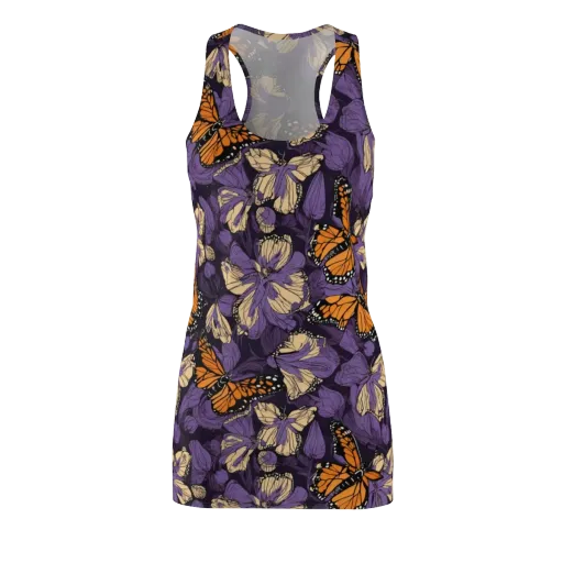 Midnight Monarchs on a Racerback Dress