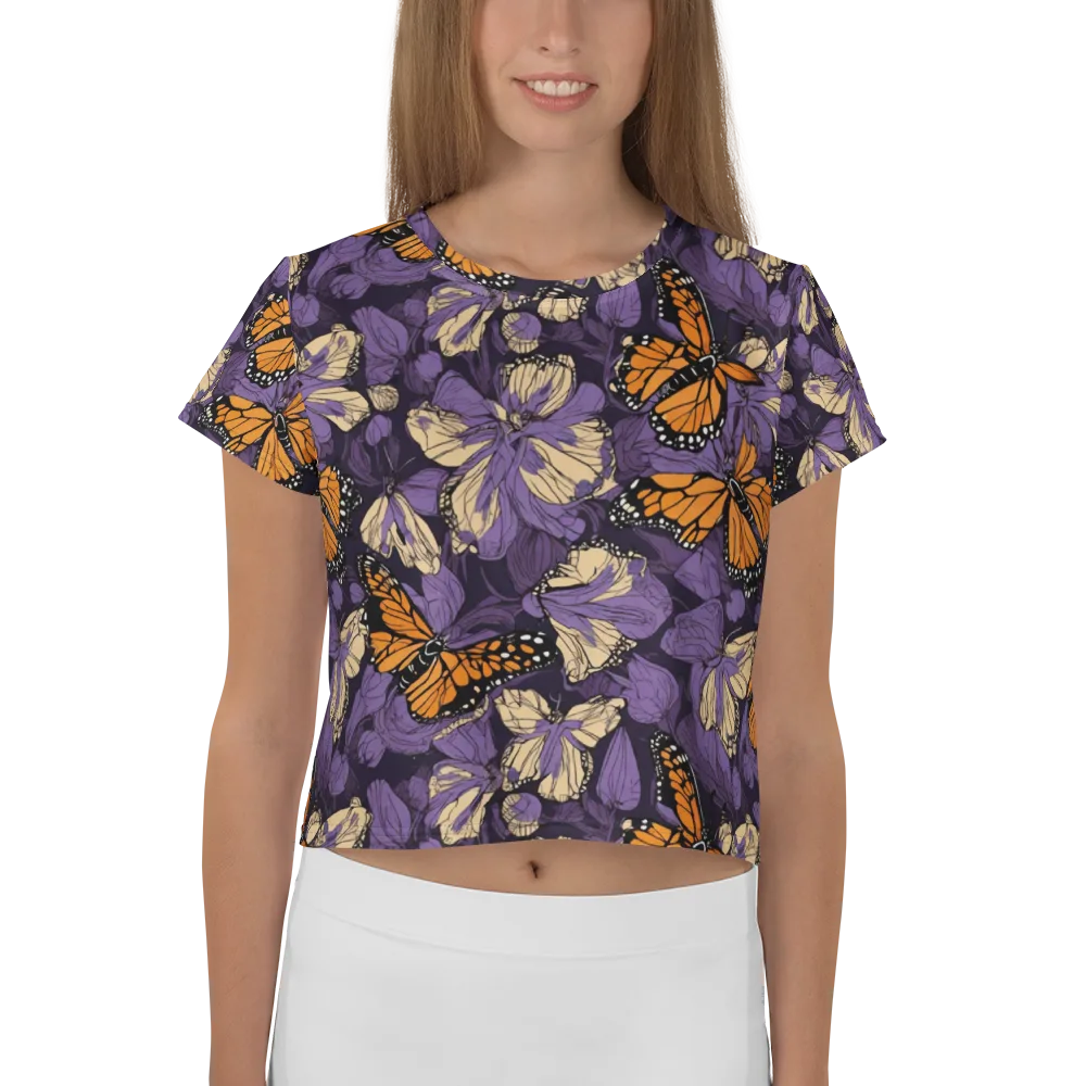 Midnight Monarchs on Crop Tee — Front