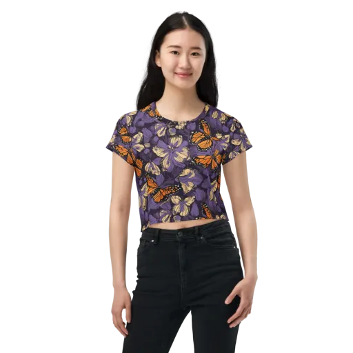 Midnight Monarchs on a Crop Tee