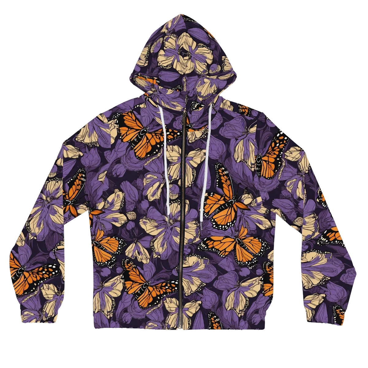 Midnight Monarchs on Women's Full-Zip Hoodie — Front
