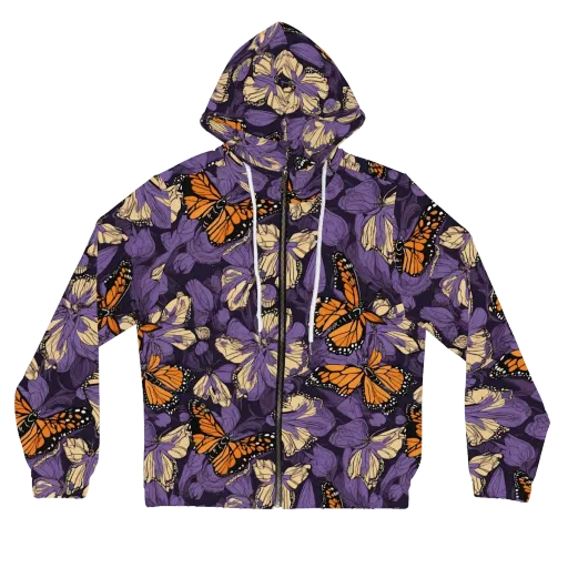 Midnight Monarchs on a Women's Full-Zip Hoodie