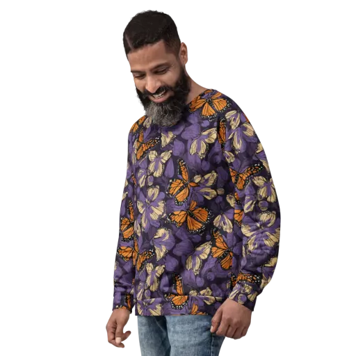 Midnight Monarchs on a Sweatshirt