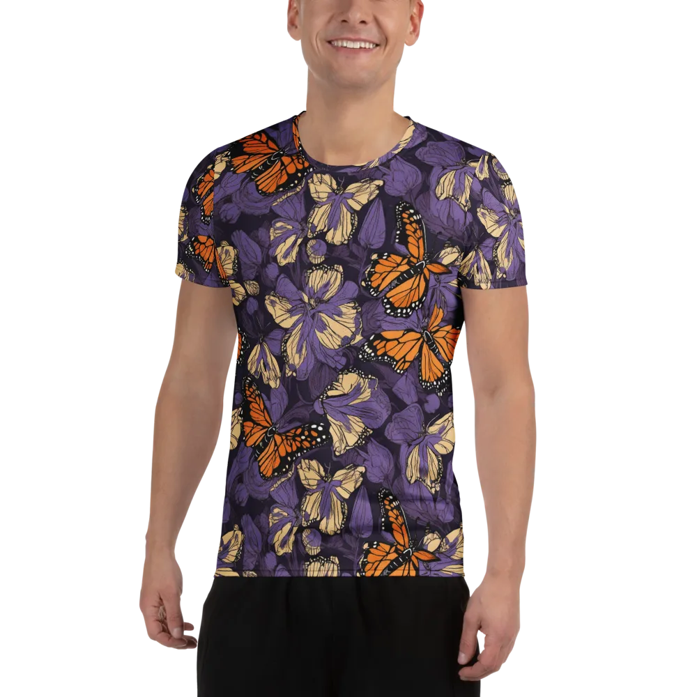 Midnight Monarchs on Men's Athletic T-Shirt — Front