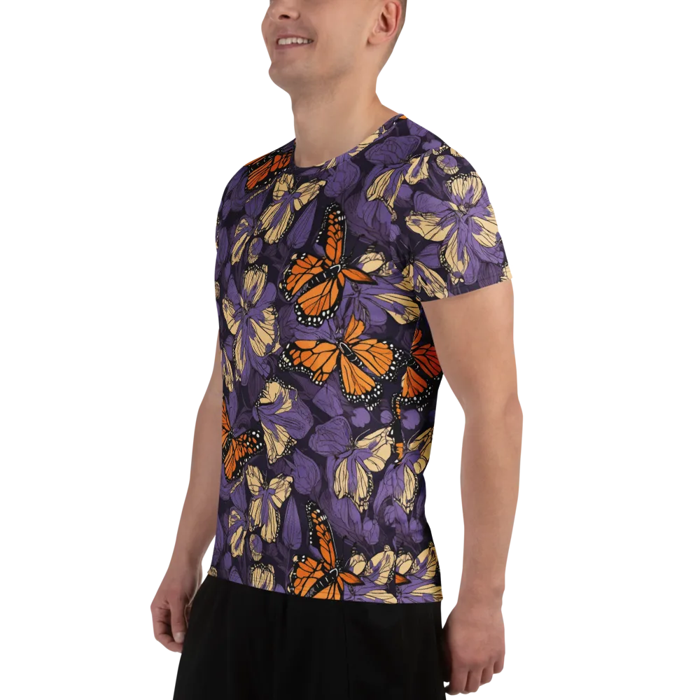 Midnight Monarchs on Men's Athletic T-Shirt — Left