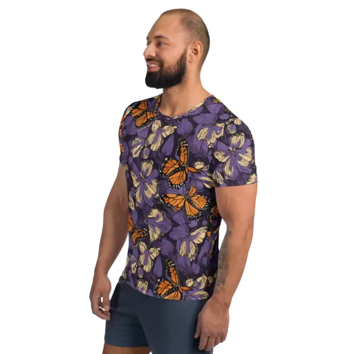 Midnight Monarchs on Men's Athletic T-Shirt