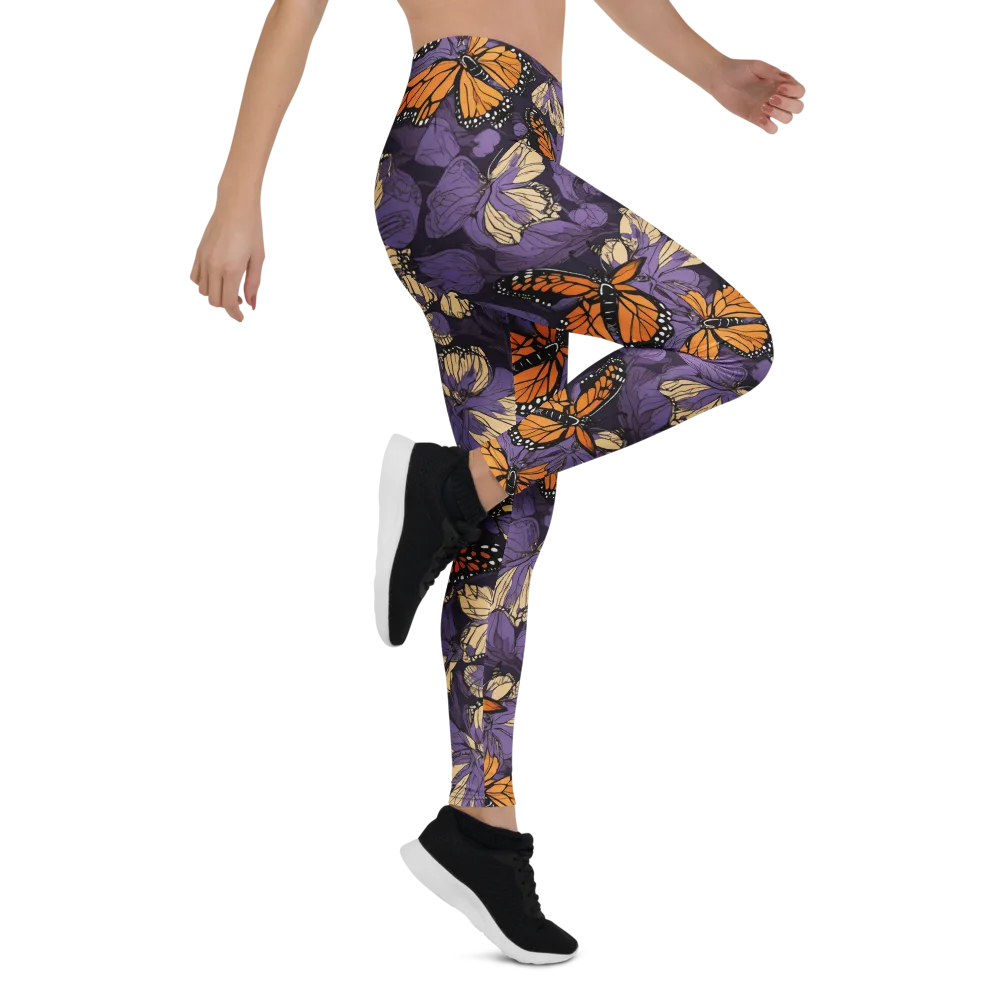 Midnight Monarchs on Leggings — Right