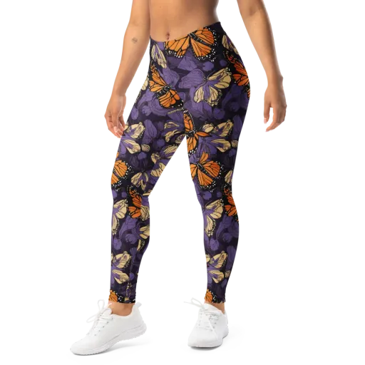 Midnight Monarchs on a Leggings
