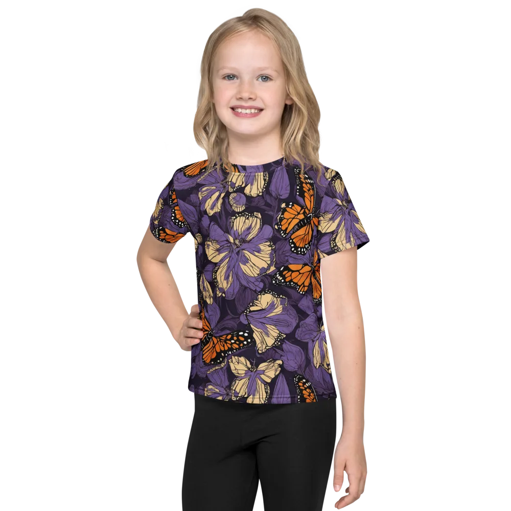 Midnight Monarchs on Kids Crew Neck T-Shirt — Front