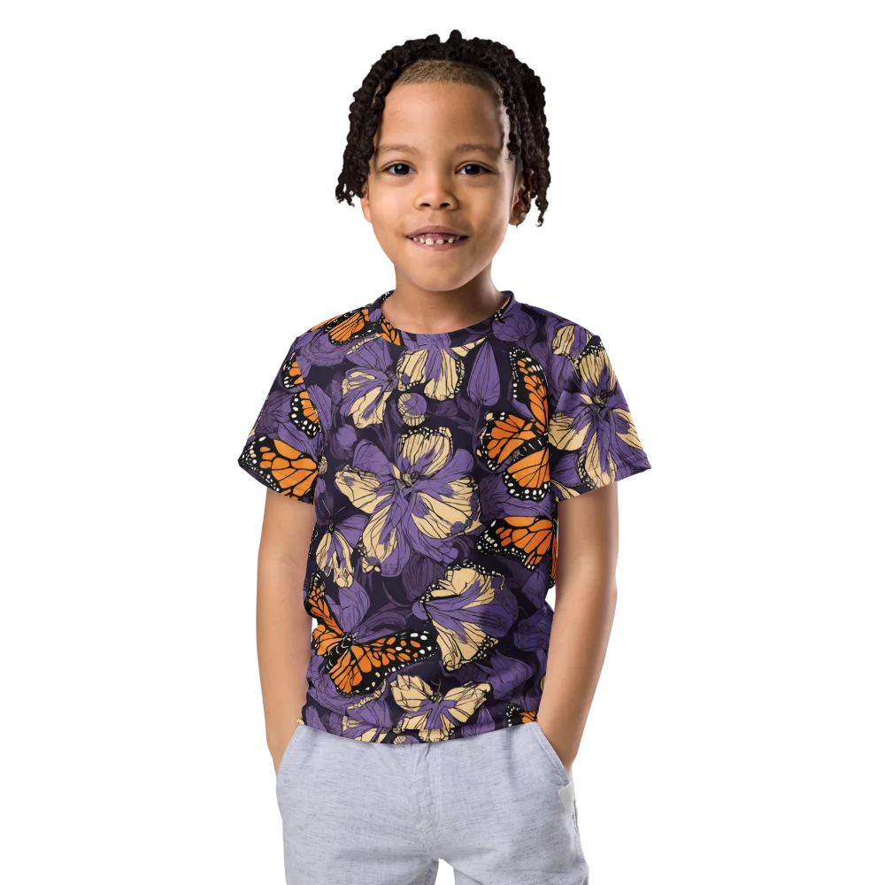 Midnight Monarchs on Kids Crew Neck T-Shirt — Front