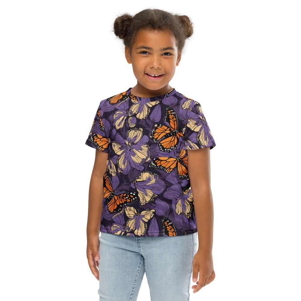 Midnight Monarchs on Kids Crew Neck T-Shirt — Front