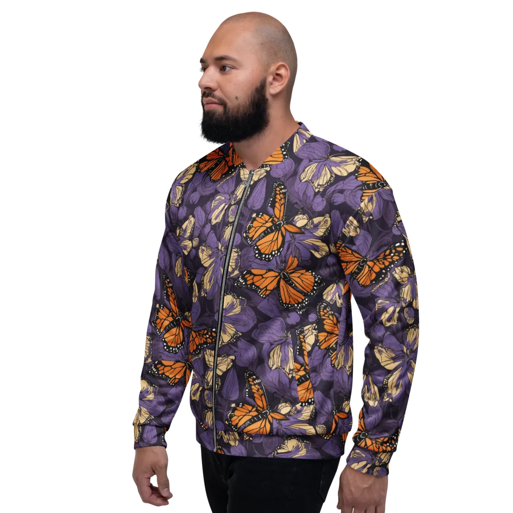 Midnight Monarchs on Bomber Jacket — Left