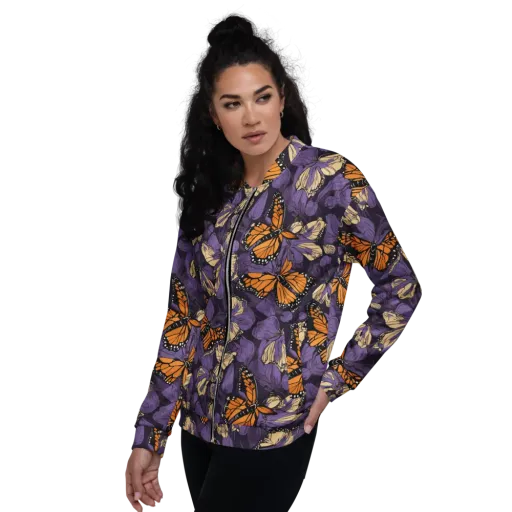 Midnight Monarchs on a Bomber Jacket