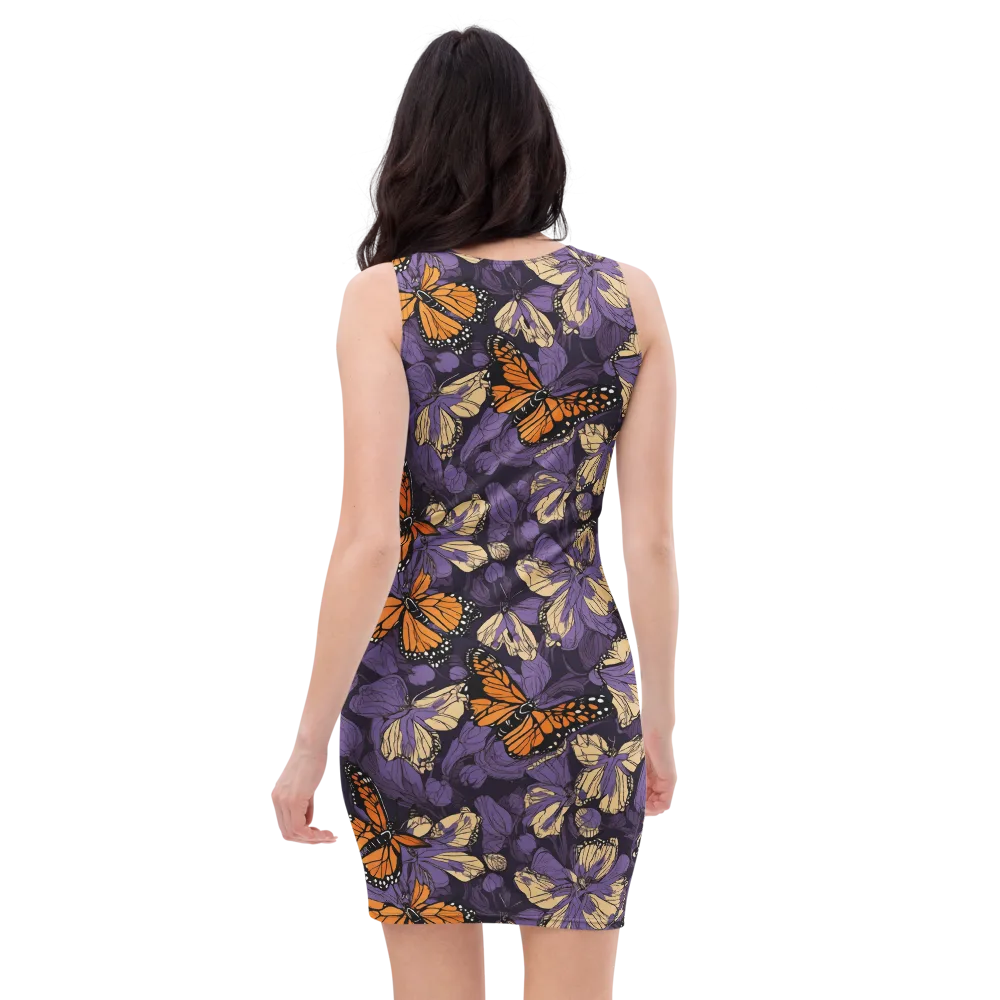 Midnight Monarchs on Bodycon Dress — Back
