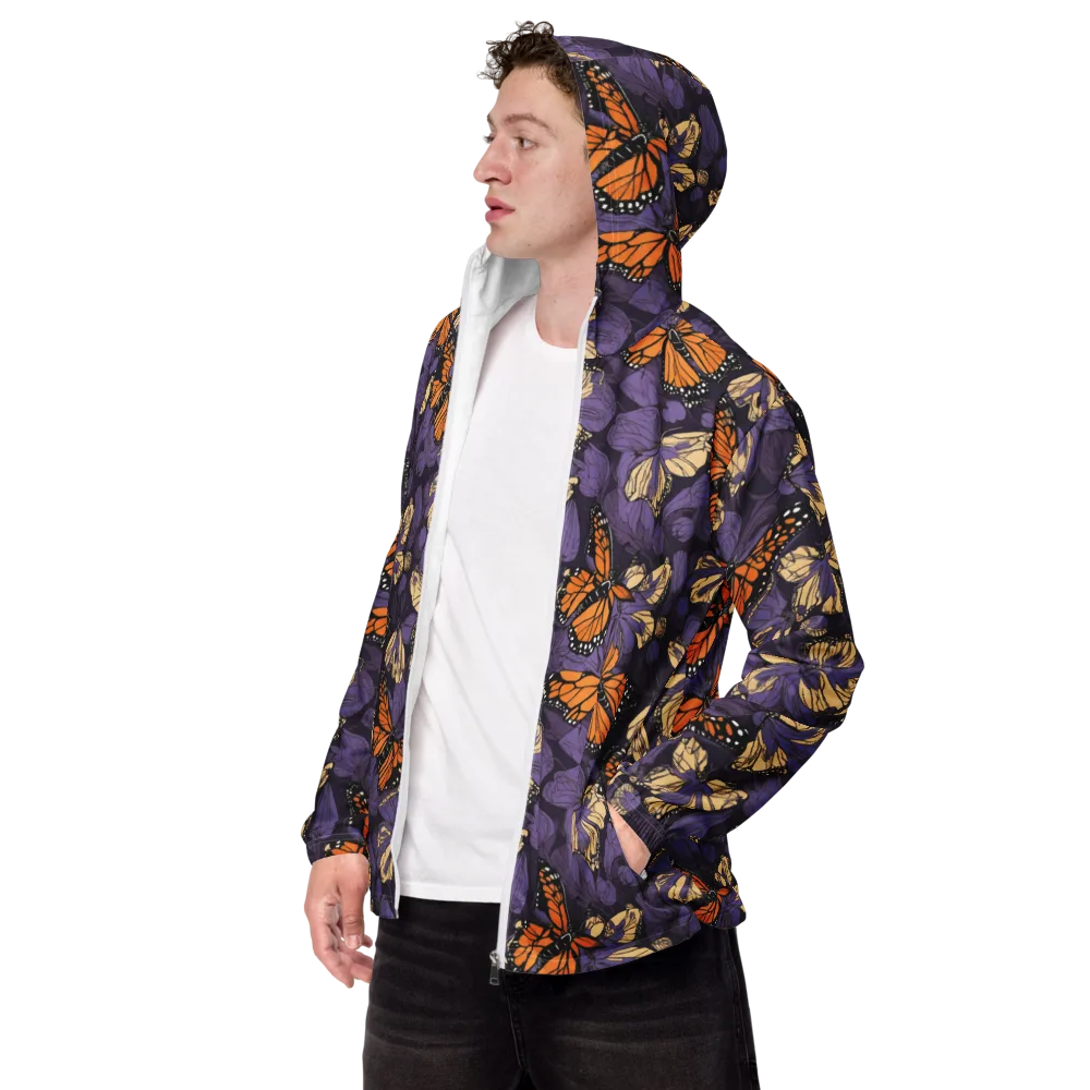 Midnight Monarchs on Men's Windbreaker — Left Front