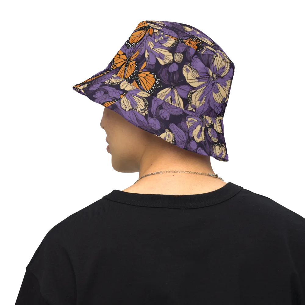 Midnight Monarchs on Reversible Bucket Hat — Back Inside