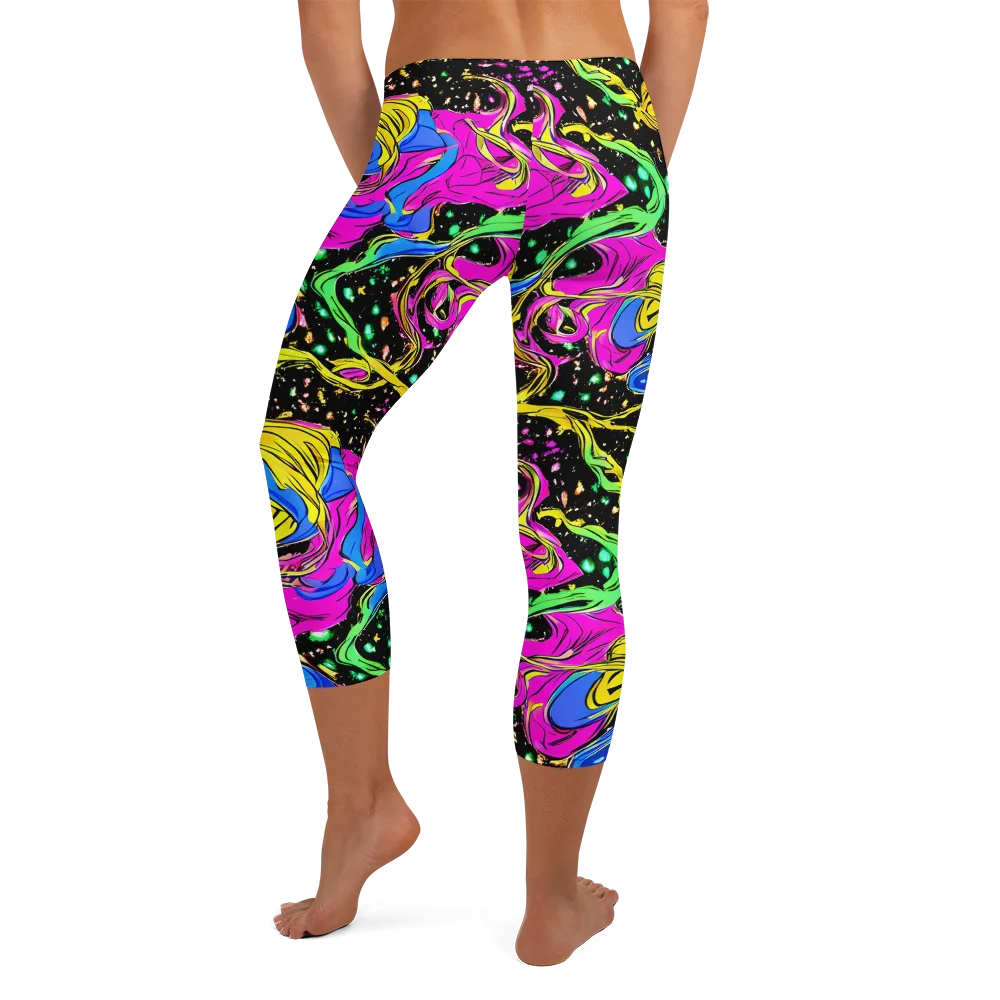 Spectral Pulse on Capri Leggings — Back