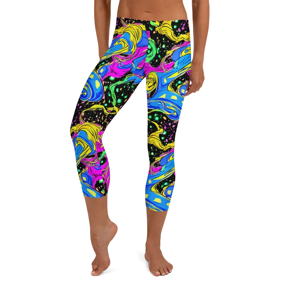 Spectral Pulse on Capri Leggings — Front