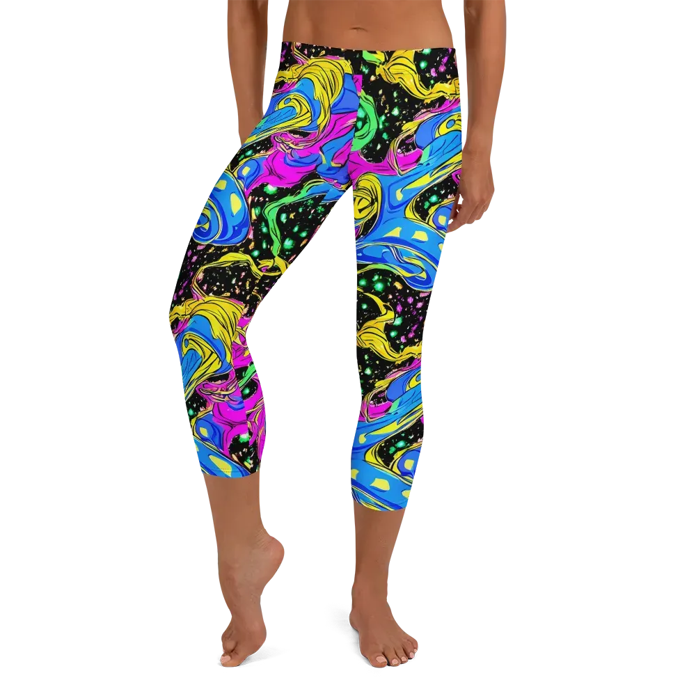 Spectral Pulse on Capri Leggings — Front