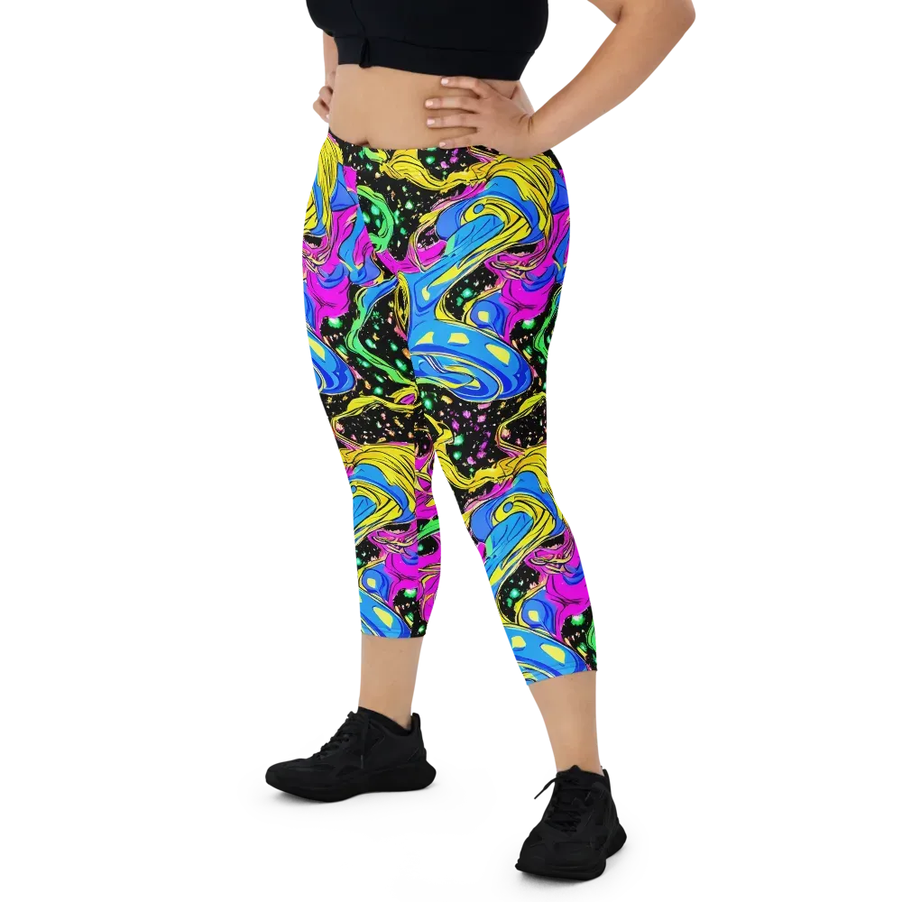 Spectral Pulse on Capri Leggings — Front