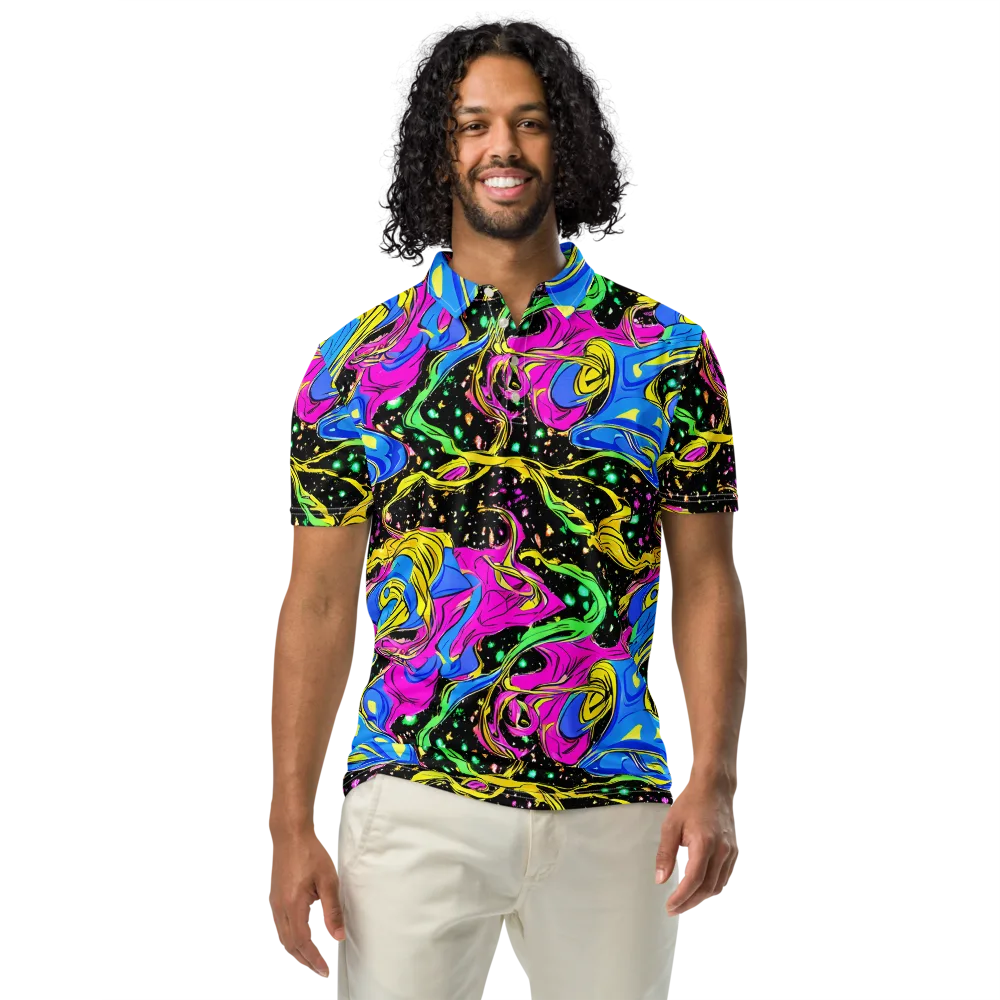 Spectral Pulse on Men's Slim Fit Polo Shirt — Front