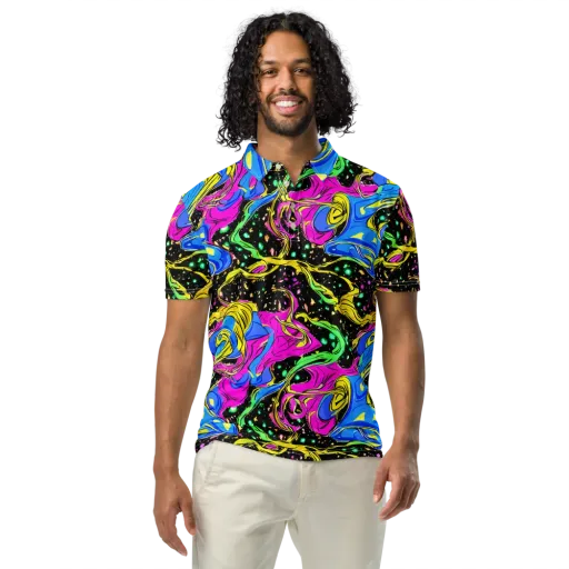 Spectral Pulse on a Men's Slim Fit Polo Shirt