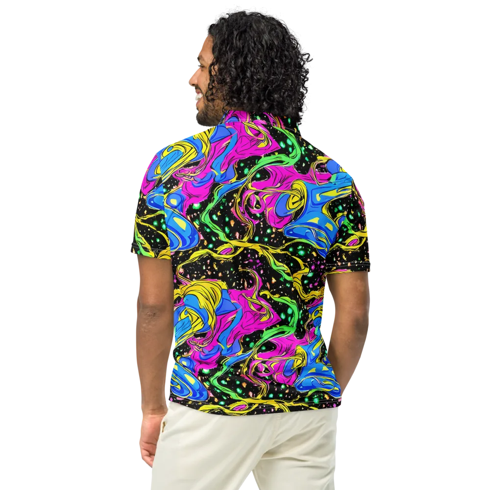 Spectral Pulse on Men's Slim Fit Polo Shirt — Back