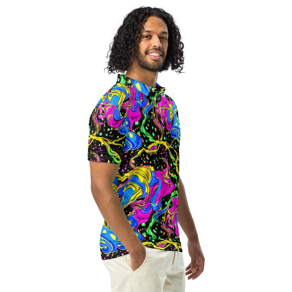 Spectral Pulse on Men's Slim Fit Polo Shirt — Right Front