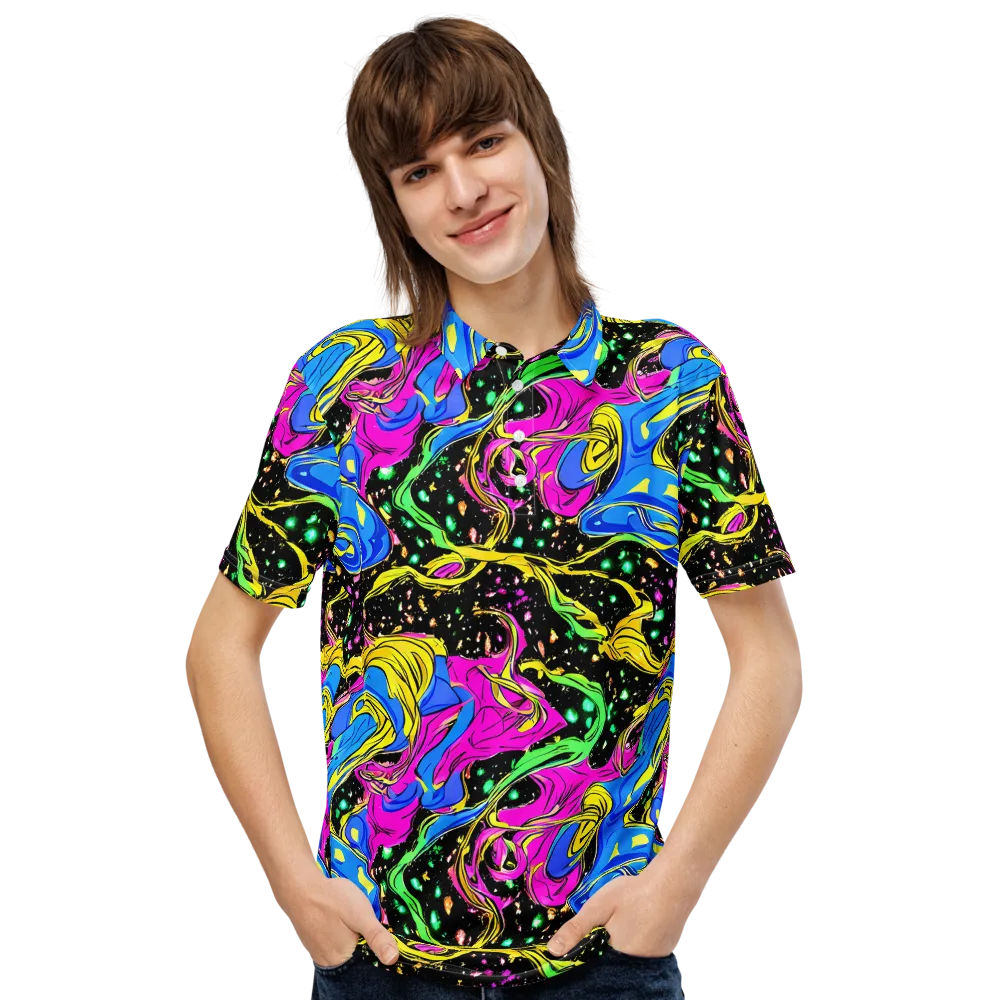 Spectral Pulse on Men's Slim Fit Polo Shirt — Front