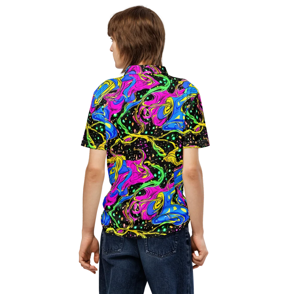 Spectral Pulse on Men's Slim Fit Polo Shirt — Back