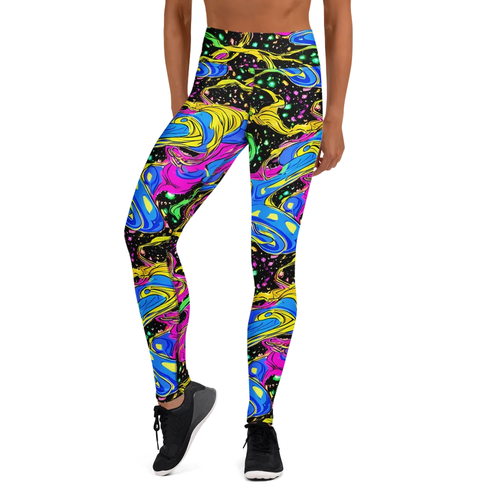 Spectral Pulse on Yoga Leggings — Front