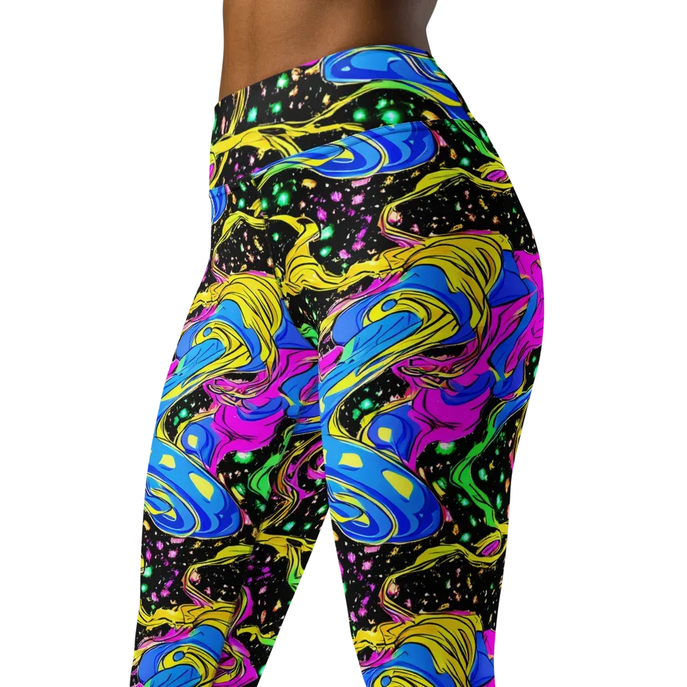 Spectral Pulse on Yoga Leggings — Left Front