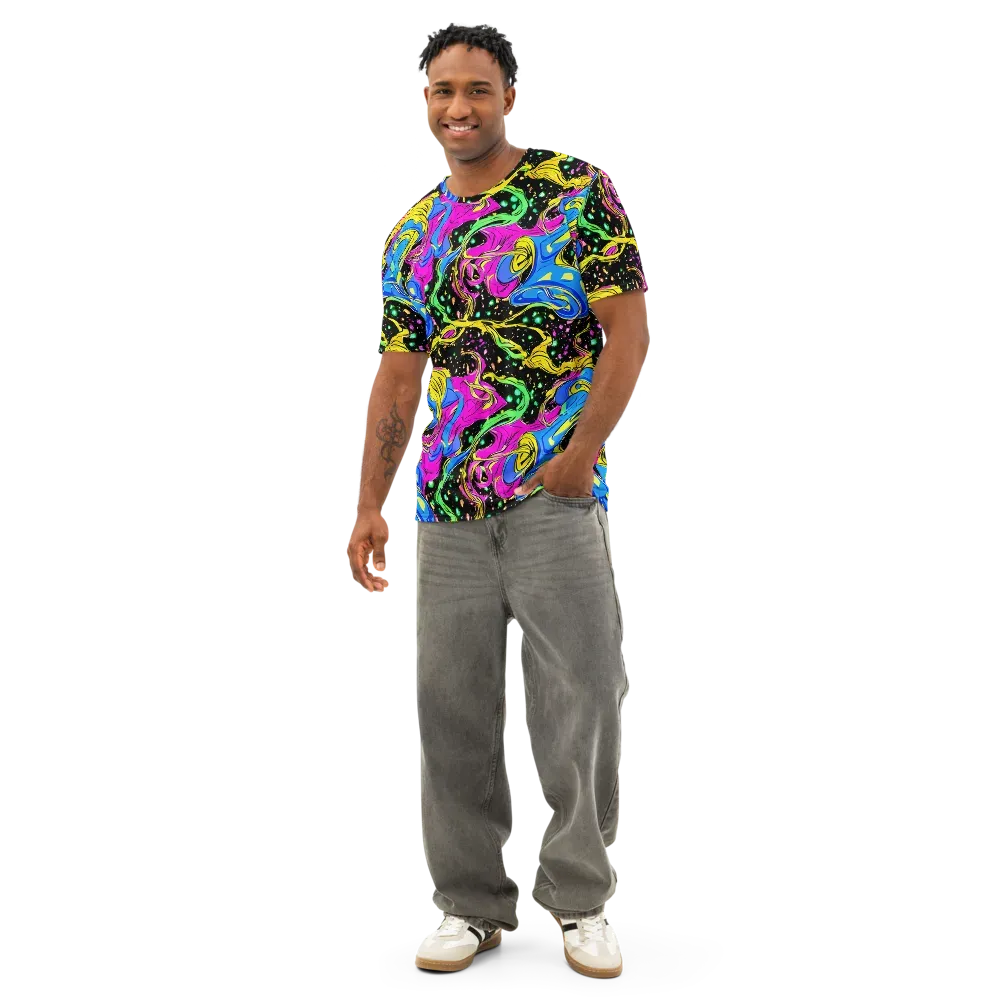 Spectral Pulse on Men's Cotton Crew Neck T-Shirt — Front