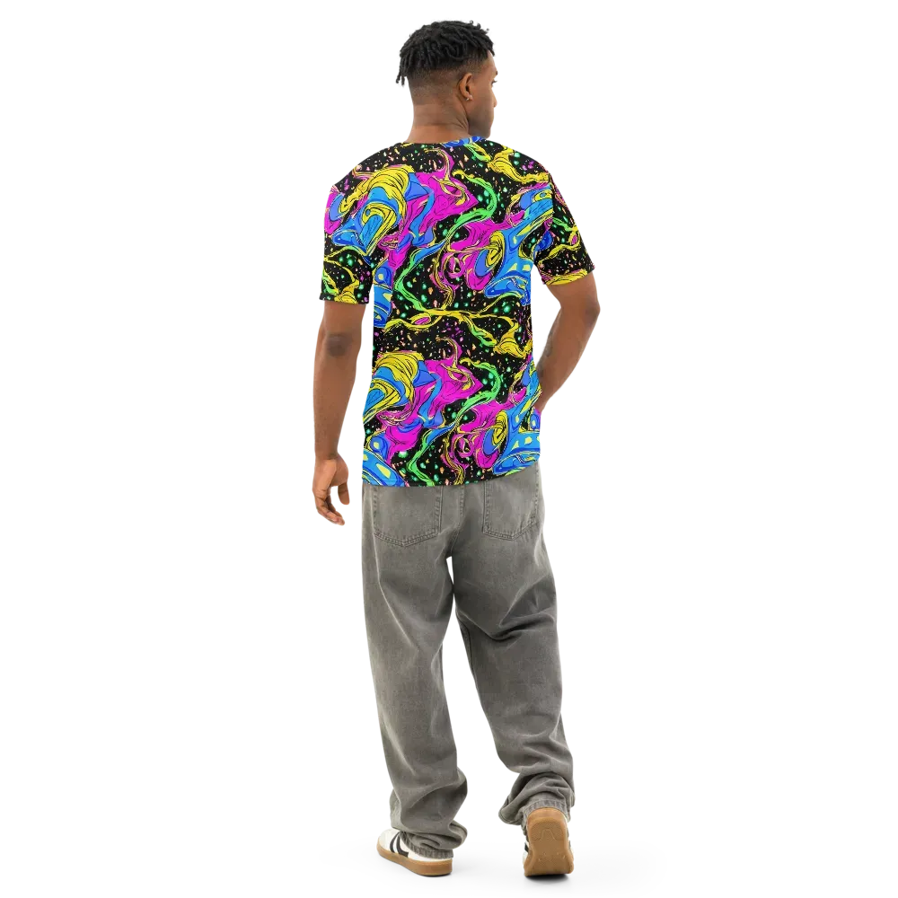 Spectral Pulse on Men's Cotton Crew Neck T-Shirt — Back