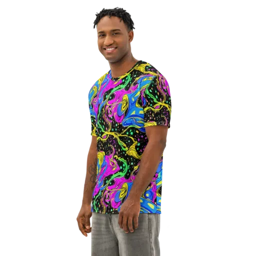 Spectral Pulse on a Men's Cotton Crew Neck T-Shirt
